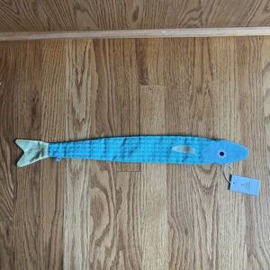 Don Fisher Fish Coin Pouch Zip Wallet Blue Cotton Made in Spain